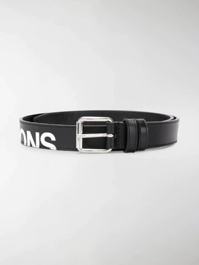 Comme Des Garçons Logo-print Leather Belt In Black | ModeSens
