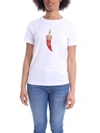 LIU •JO LIU JO WOMEN'S WHITE COTTON T-SHIRT,CA0199J5884T9050 46