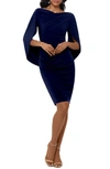 Betsy & Adam Drape Back Cocktail Dress In Navy