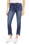 KUT FROM THE KLOTH REESE HIGH WAIST FRAYED STEP HEM ANKLE STRAIGHT LEG JEANS,KP0995MA2