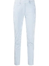 Dondup Striped Slim-fit Trousers In Blue/white