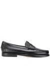 Sebago Polished-finish Slip-on Loafers In Black  