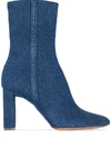 Y/PROJECT 100MM DENIM ANKLE BOOTS
