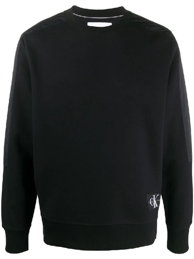 Calvin Klein Jeans Est.1978 Panelled Logo Sweatshirt In Black