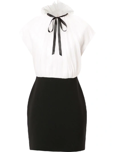 Isabel Sanchis Pleated Collar Mini Dress In White