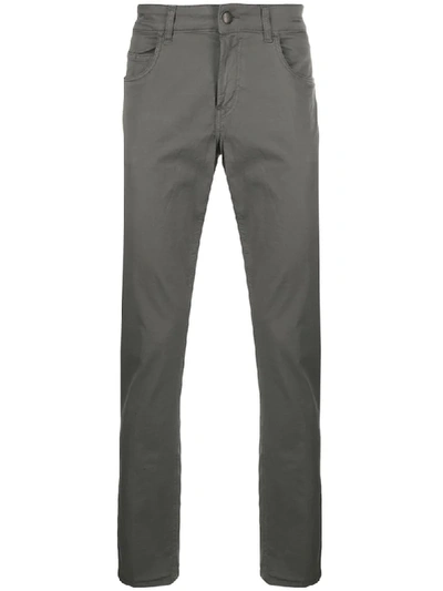 Fay Slim Fit Chinos In Grey