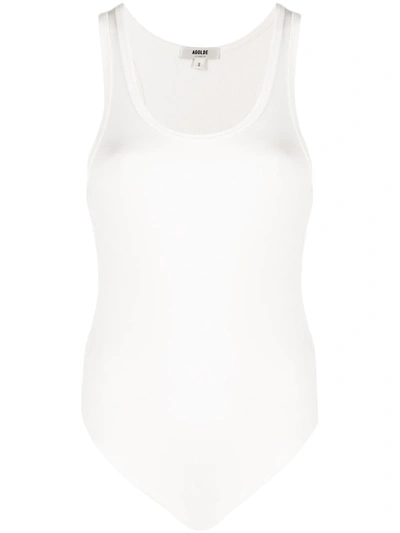 Agolde Ribbed Stretch-jersey Bodysuit In White