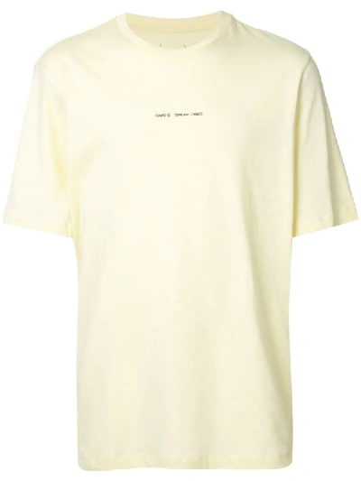 Oamc Logo Graphic Print T-shirt In Yellow