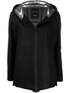 Herno Hooded Lightweight Coat In Black