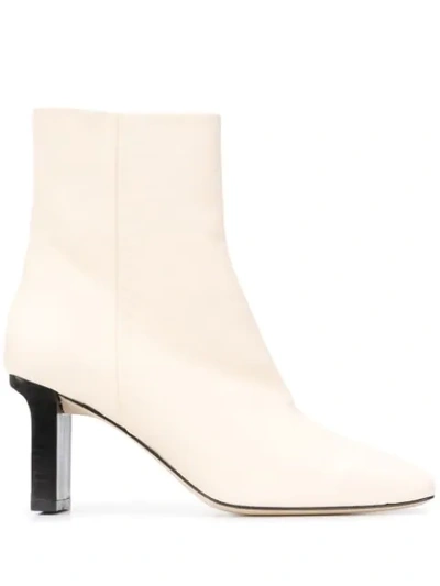Aeyde 'billy' Square Toe Contrast Heel Boots In Neutrals