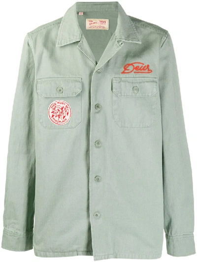 Deus Ex Machina Embroidered Logo Shirt Jacket In Green