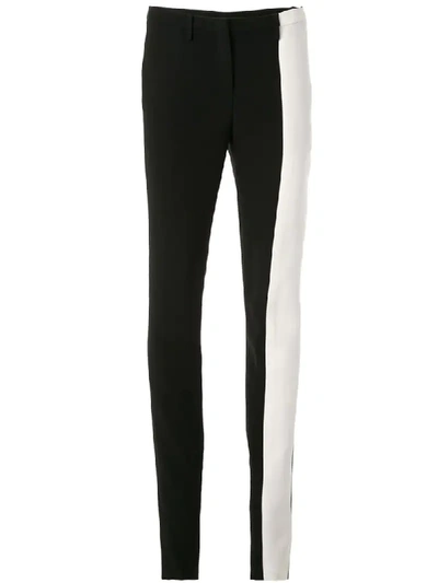 N°21 Contrast Panel Trousers In Black