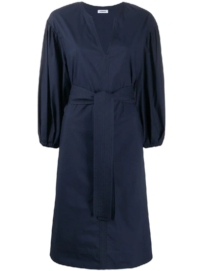 P.a.r.o.s.h Belted Midi Dress In Blue