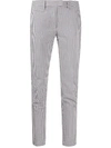 Dondup Striped Slim-fit Trousers In Blue