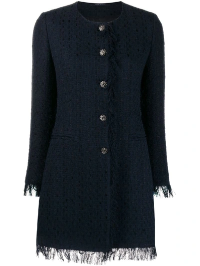 Tagliatore Doris Tweed Coat In Blue