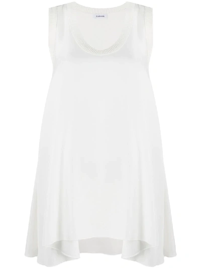 P.a.r.o.s.h Sleeveless Flared Blouse In White