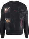 A-cold-wall* Glass Blower Distressed-print Cotton Sweatshirt In Black