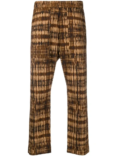 Barena Venezia Cropped Abstract Print Trousers In Brown