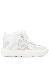 OFF-WHITE HIGH-TOP LEATHER SNEAKERS