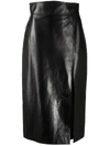 GUCCI LEATHER HIGH-WAISTED PENCIL SKIRT