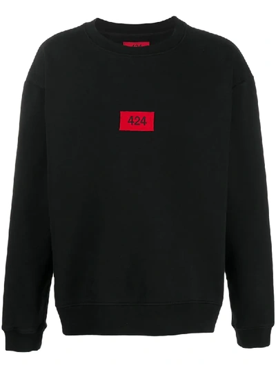 424 Embroidered Logo Cotton Sweatshirt In Black