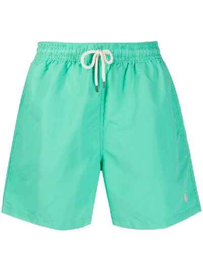 Polo Ralph Lauren Embroidered Logo Swimming Shorts In Green