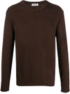 Jil Sander Crew-neck Sweater In Brown