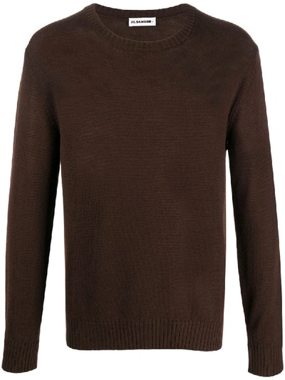 Jil Sander Crew-neck Sweater In Brown