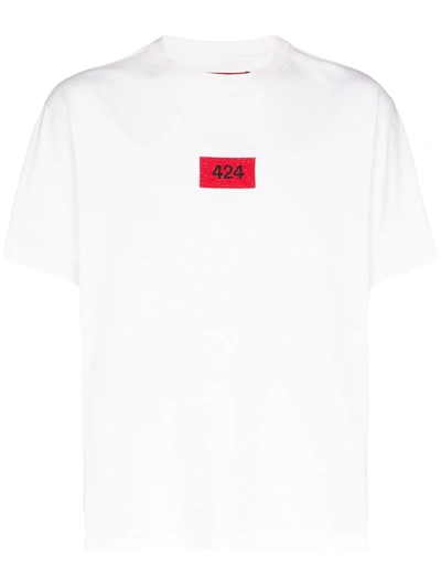 424 Logo短袖essential Fit纯棉t恤 In White