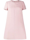 Valentino Embellished Trim Flared Dress In Pink