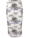 KENZO SEA LILY PRINT RUCHED SKIRT