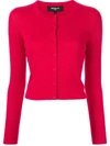 Paule Ka Schmaler Cropped-cardigan In Pink