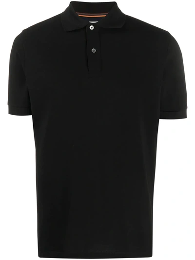 Paul Smith Polo Collared Shirt Short Sleeves In Black