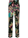 RED VALENTINO FLORAL PRINT TROUSERS