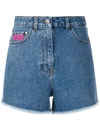 GCDS FRAYED DENIM SHORTS