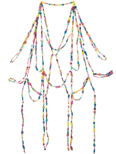 Mira Mikati Beaded Body Harness In Multicolour