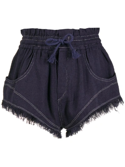 Isabel Marant Drawstring Short Shorts In Blue