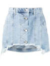 NATASHA ZINKO SHORT FRAYED DENIM SKIRT