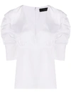 FEDERICA TOSI SHORT-SLEEVE FITTED BLOUSE