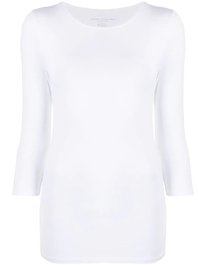 Majestic 3/4 Sleeve Top In White