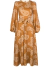 Zimmermann Paisley Print Shirt Dress In Orange