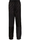 Fendi Ff-logo Technical-shell Track Pants In Black