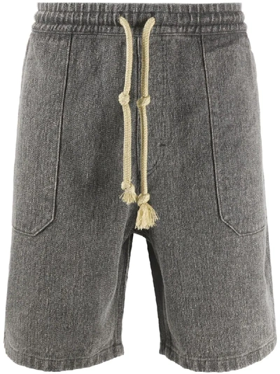 Nanushka Textured Style Drawstring Waist Shorts In Grey