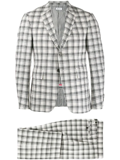 Thom Browne Tattersall Check Suit In Grey