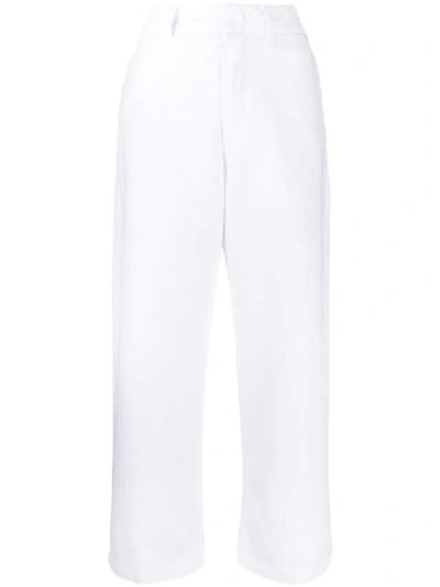 Department Five Cropped Flared Trousers In White