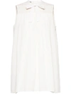 MIU MIU RUCHED DETAILS BOW SHORT DRESS