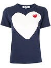 Comme Des Garçons Play Logo-patch Printed T-shirt In Blue