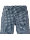 Sunspel Long-length Printed Drawstring Swim Shorts In Blue