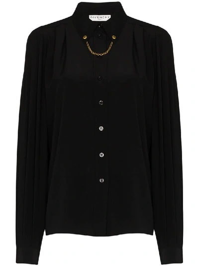 Givenchy Silk Shirt With Chain Detail In Black
