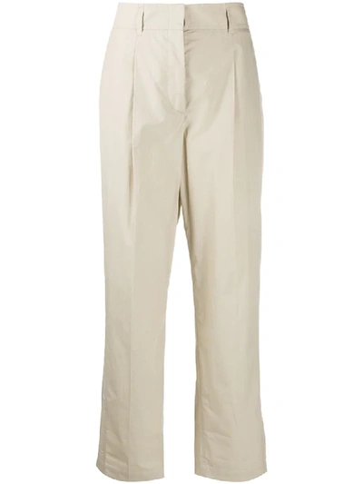 Dorothee Schumacher Cropped Straight-leg Trousers In Neutrals